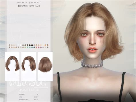 The Sims Resource - WINGS-TO0720-Elegant short hair