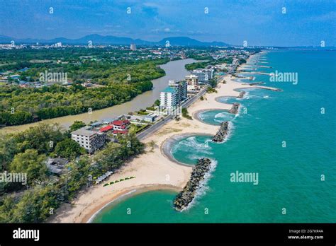 Aerial view of PMY Beach in Rayong, Thailand Stock Photo - Alamy