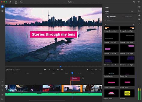 Adobe Premiere Rush is a User-Friendly and Cross-Platform Video Editor