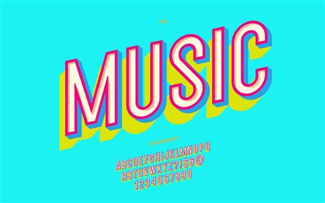 Vector music font colorful style 7655835 Vector Art at Vecteezy