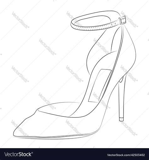 High heels outline style design element Royalty Free Vector