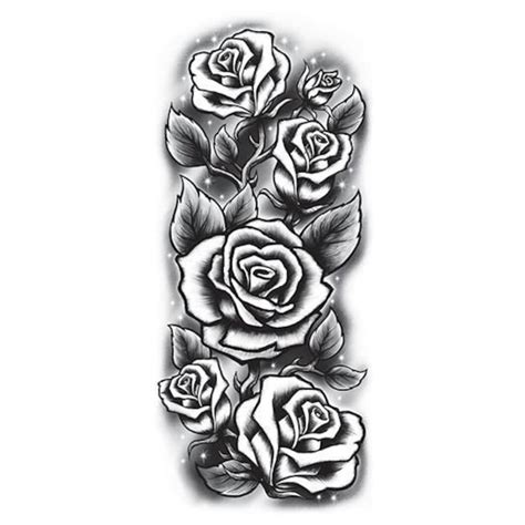 Black and White Roses Sleeve Temporary Tattoo - Etsy Sweden