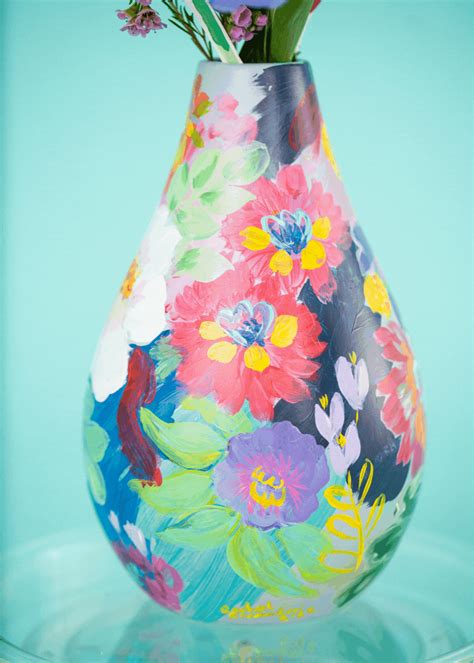Light Blue White Poppy Flower Vase — Pink Puddle Studio
