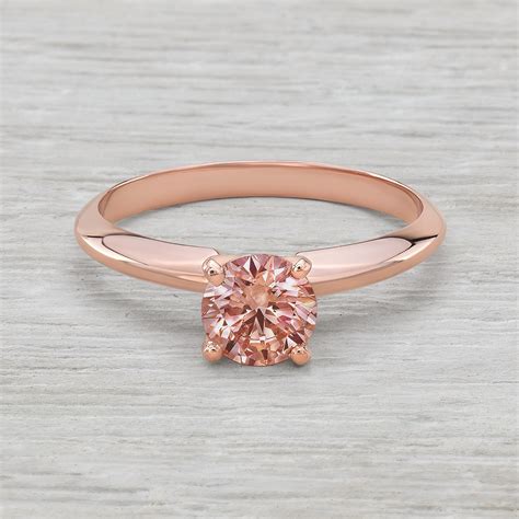 3/4ct Pink Diamond Solitaire Engagement Ring in 14K Rose Gold (VS2)