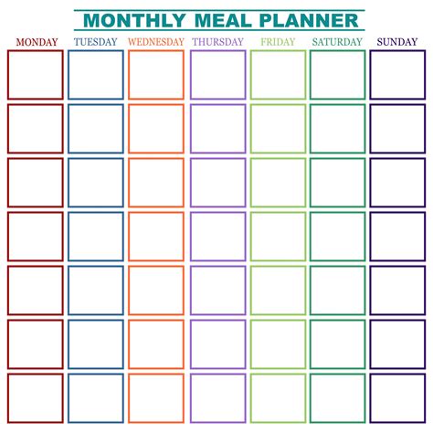 Printable Undated Monthly Menu Planner Free Printable Templates - Riset