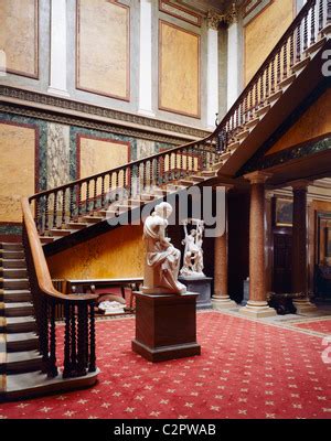 BRODSWORTH HALL, South Yorkshire. Interior view. Inner Hall. Staircase ...