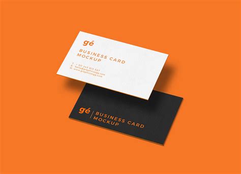 Free Floating Business Cards Mockup (PSD)