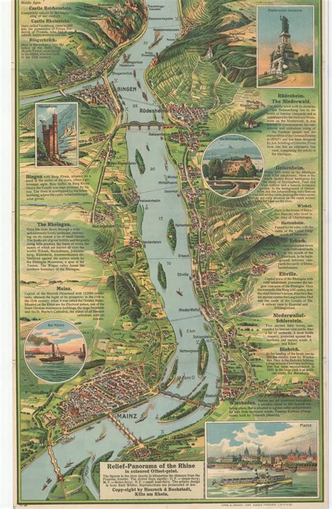 Relief-Panorama of the Rhine | Curtis Wright Maps