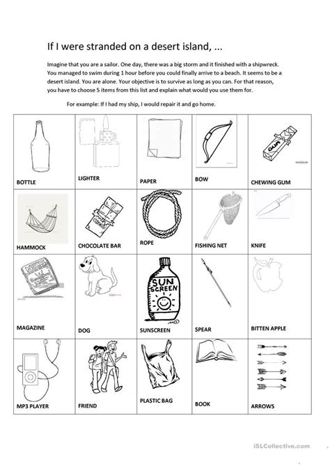 If I were stranded on a desert island... worksheet - Free ESL printable worksheets made by ...