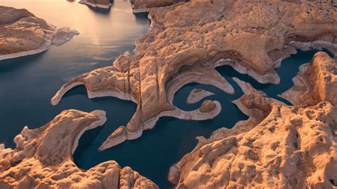 Fond d'écran : vue aérienne, drone photo, la nature, paysage, Lake Powell, Reflection Canyon ...