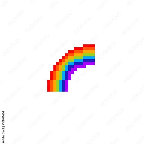 rainbow pixel art icon, pixel illustration Stock Illustration | Adobe Stock