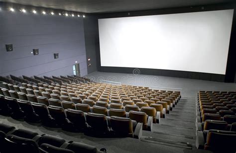 Modern Big Cinema Auditorium Interior Stock Photo - Image of staircase ...