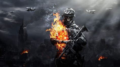 Wallpaper Pc Hd - Battlefield 3 Skull Fire Soldier (#85619) - HD ...