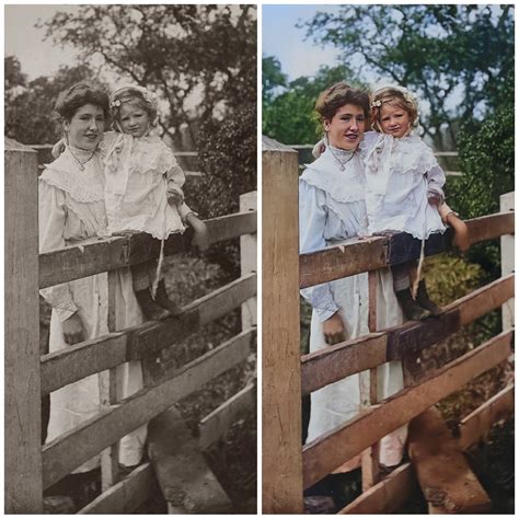 Three examples of photo restoration and colorization. :: Behance