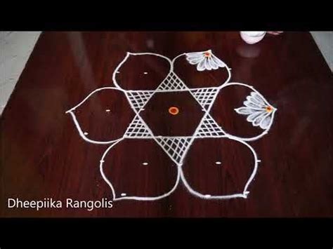 Rangoli for Ganesh Festival star ⭐️ Ganesh Rangoli with 7 dots 🌸 ...