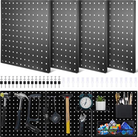 Amazon.com: Therwen 4 Pieces Pegboard Wall Organizer Kit Metal Peg ...