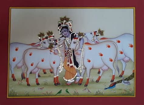 Lord Krishna With Cow Painting