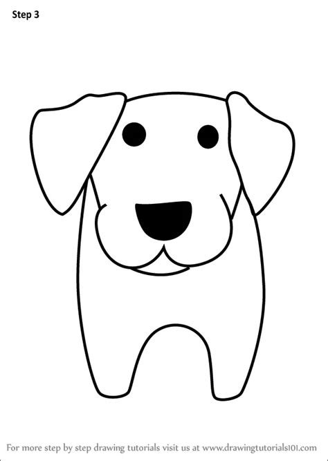 Step by Step How to Draw a Labrador Dog for Kids : DrawingTutorials101.com