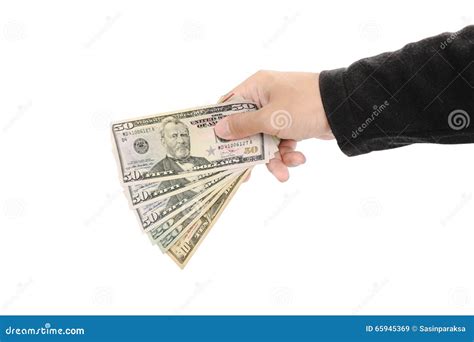 Hand Holding Cash, Isolated on White Background Stock Image - Image of ...