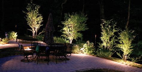 Landscape lighting defines the patio space and paints a backdrop only nature can provide ...