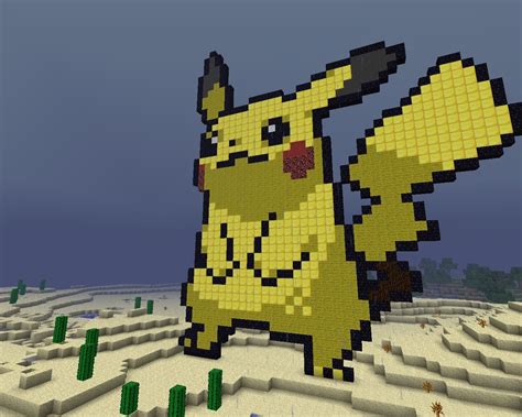 Pikachu Pixel Art Minecraft Project