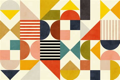 bauhaus lekende geometrisk tapet | Happywall