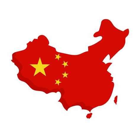 China flag map icon. Mainland China. Vector. 27739228 Vector Art at Vecteezy