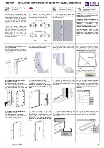 INSTALLATION INSTRUCTIONS - PADILLA - PDF Catalogs | Documentation ...