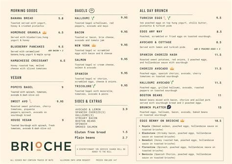 Menu — BRIOCHE