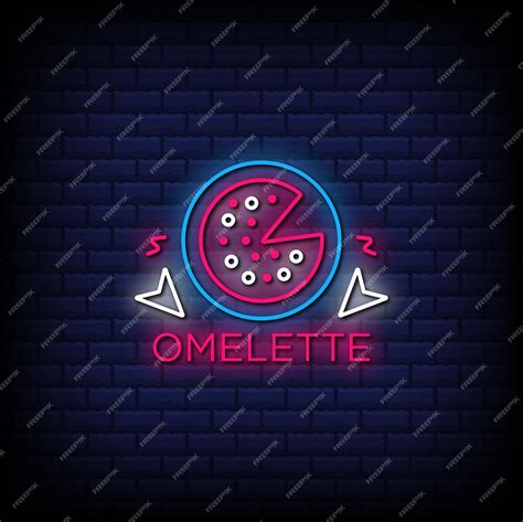 Premium Vector | Omelette neon signs style text