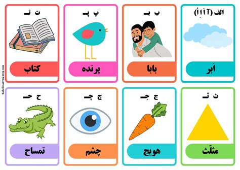 Persian/farsi Alphabet Flashcards - Etsy