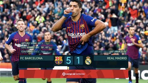 Barcelona vs Real Madrid [5-1], El Clasico 2018 - SUAREZ HAT-TRICK ...