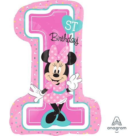 Minnie Mouse 1st b-day supershape foil balloon