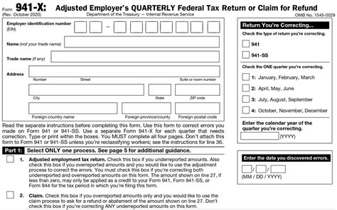 Irs Form 941 X Instructions 2021 - Printable Forms Free Online