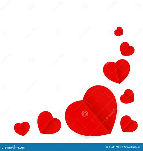 Red Hearts Shape Isolated on White Background, Many Paper Red Heart ...