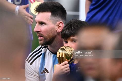 Argentina's captain and forward Lionel Messi's son Ciro holds the... in 2023 | Messi son, Lionel ...