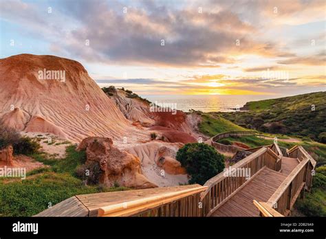 Hallett Cove boardwalk after restoration at sunset, South Australia Stock Photo - Alamy