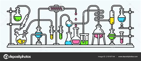 Chemistry lab banner, outline style Stock Vector by ©Nsit0108 219197144