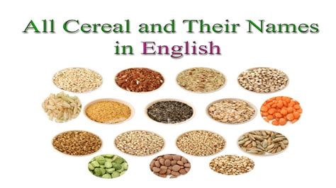 Cereal Names in English || Cereal and Their Names in English with images || #cereal #cerealnames ...