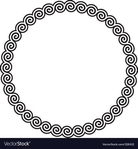 Round frame with a meander Royalty Free Vector Image