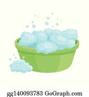 580 Wash Basin With Foam Clip Art | Royalty Free - GoGraph