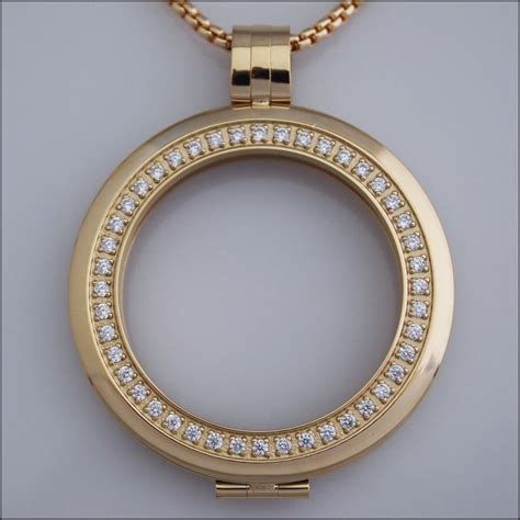 Smooth Surround Crystal Coin Holder Pendant - Gold – Find Something Special