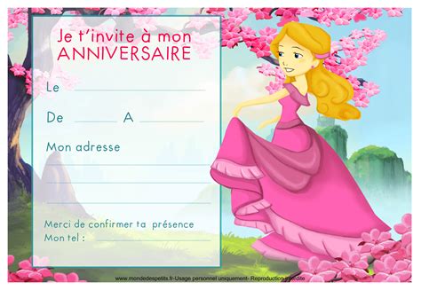 Carte Anniversaire Princesse Imprimer | nanaryuliaortega site