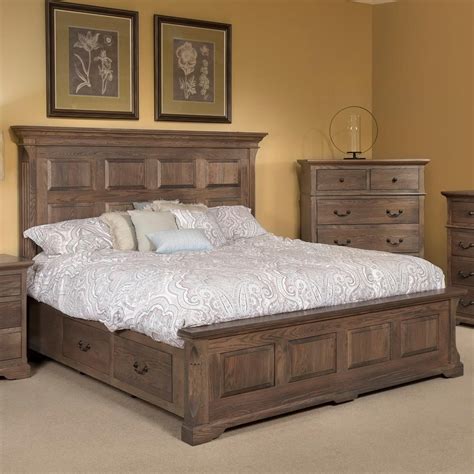 Palettes by Winesburg Longmeadow Traditional King Size Panel Bed with Storage on Both Sides ...