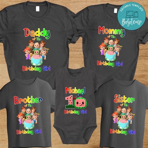 Cocomelon Birthday Party Shirt for Girl | Bobotemp