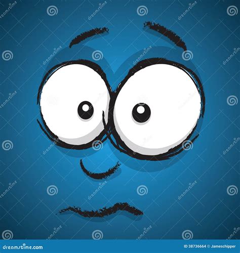 Cartoon concerned face stock vector. Illustration of emotional - 38736664