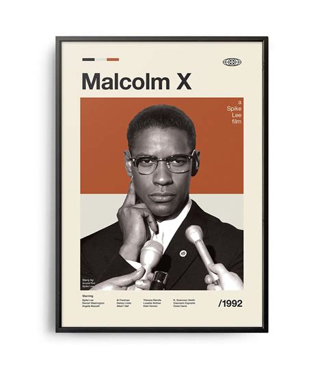 Mid-century modern Malcolm X movie poster - Onemilepearl - Custom Gift For You