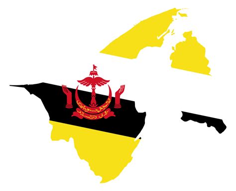 OnlineLabels Clip Art - Brunei Map Flag