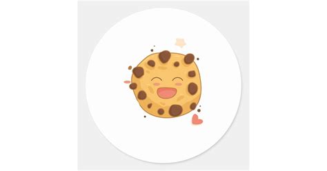 Chocolate Chip Cookie Emoji Gift for Christmas Lo Classic Round Sticker | Zazzle