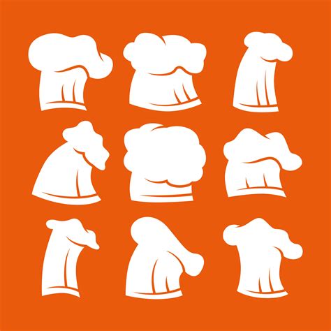 Chef Hat Silhouette Stamp Logo Collection 8124904 Vector Art at Vecteezy